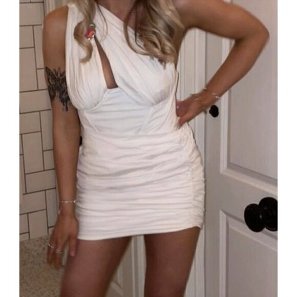 HOUSE OF CB Clementine Cut Out Mini Dress in White Size Small - Picture 5 of 16
